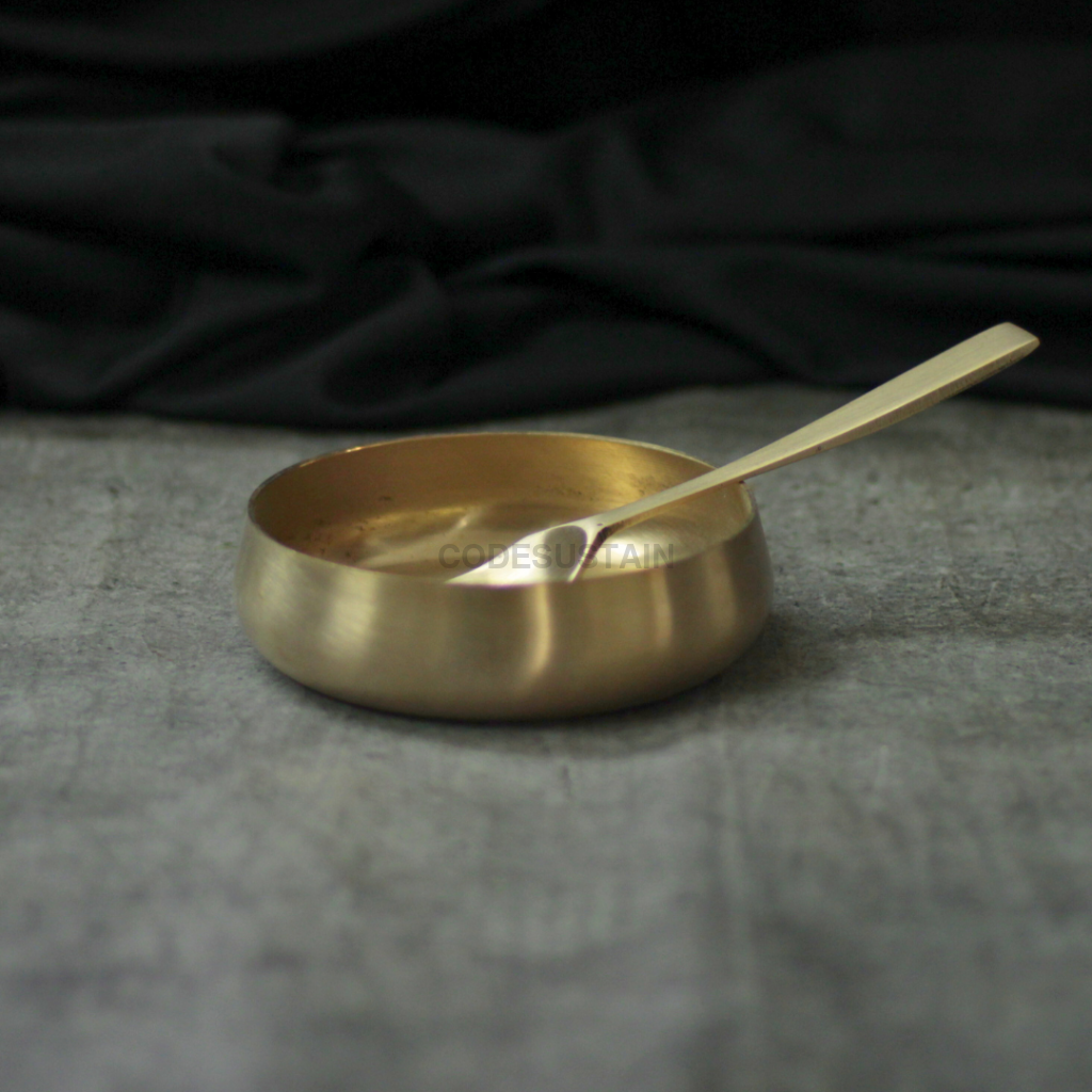 Handmade Kansa Shrikhand Bela Bowl | with Spoon for Offerings