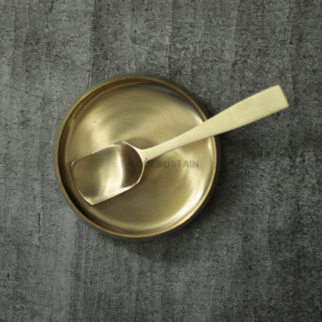 Handmade Kansa Shrikhand Bela Bowl | with Spoon for Offerings