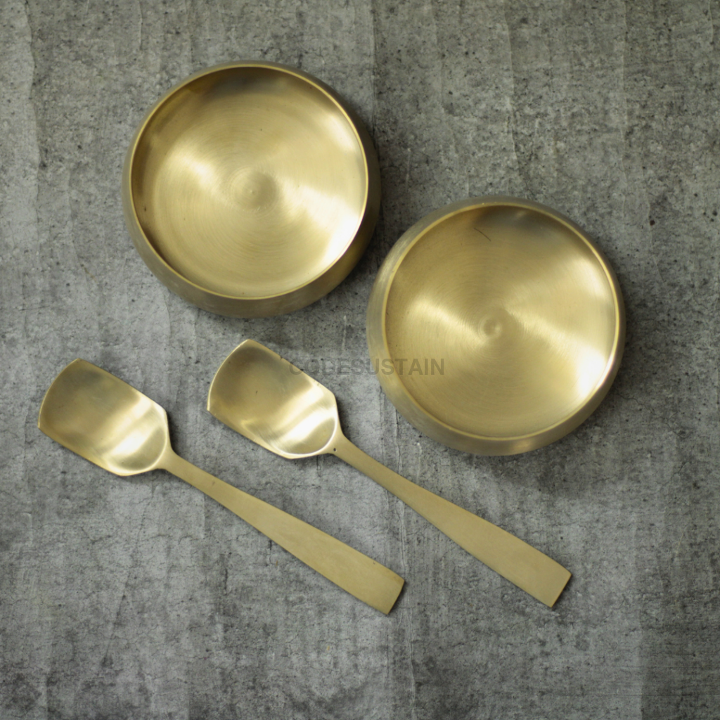 Handmade Kansa Shrikhand Bela Bowl | with Spoon for Offerings