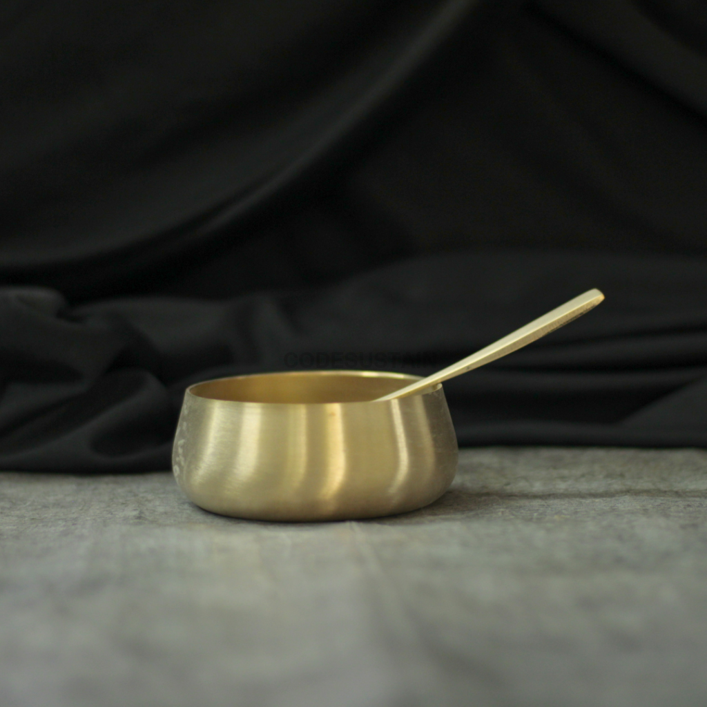 Handmade Kansa Shrikhand Bela Bowl | with Spoon for Offerings