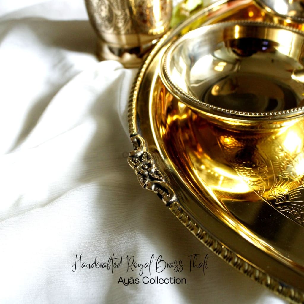 Ays Handcrafted Royal Brass Thali Set (7 Pcs Set) Serveware