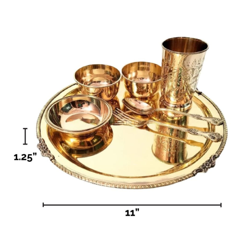 Ayās Royal Brass Handmade Dinner Thali Set - Limited Edition - Codesustain