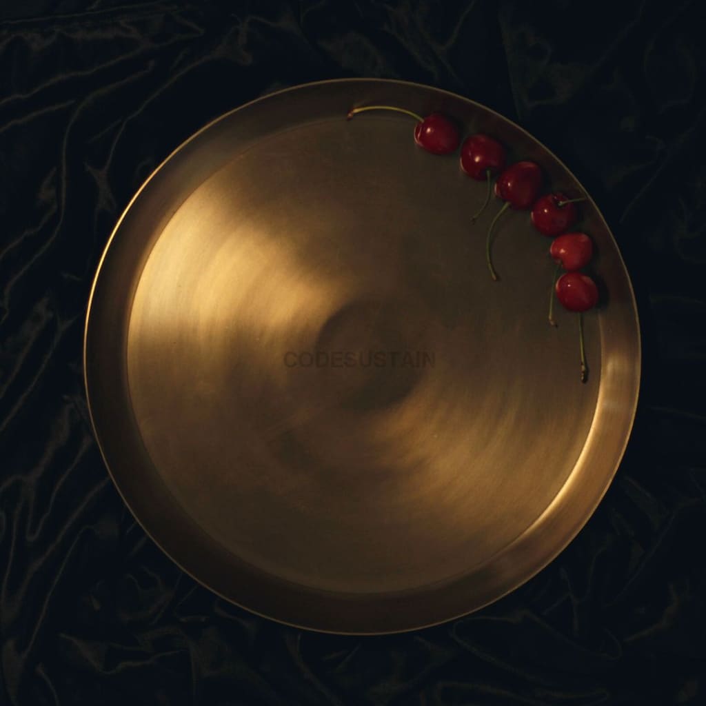 Antique Kansa Thali | Dinner Plate | 12 Inches - Codesustain Ventuures Pvt Ltd