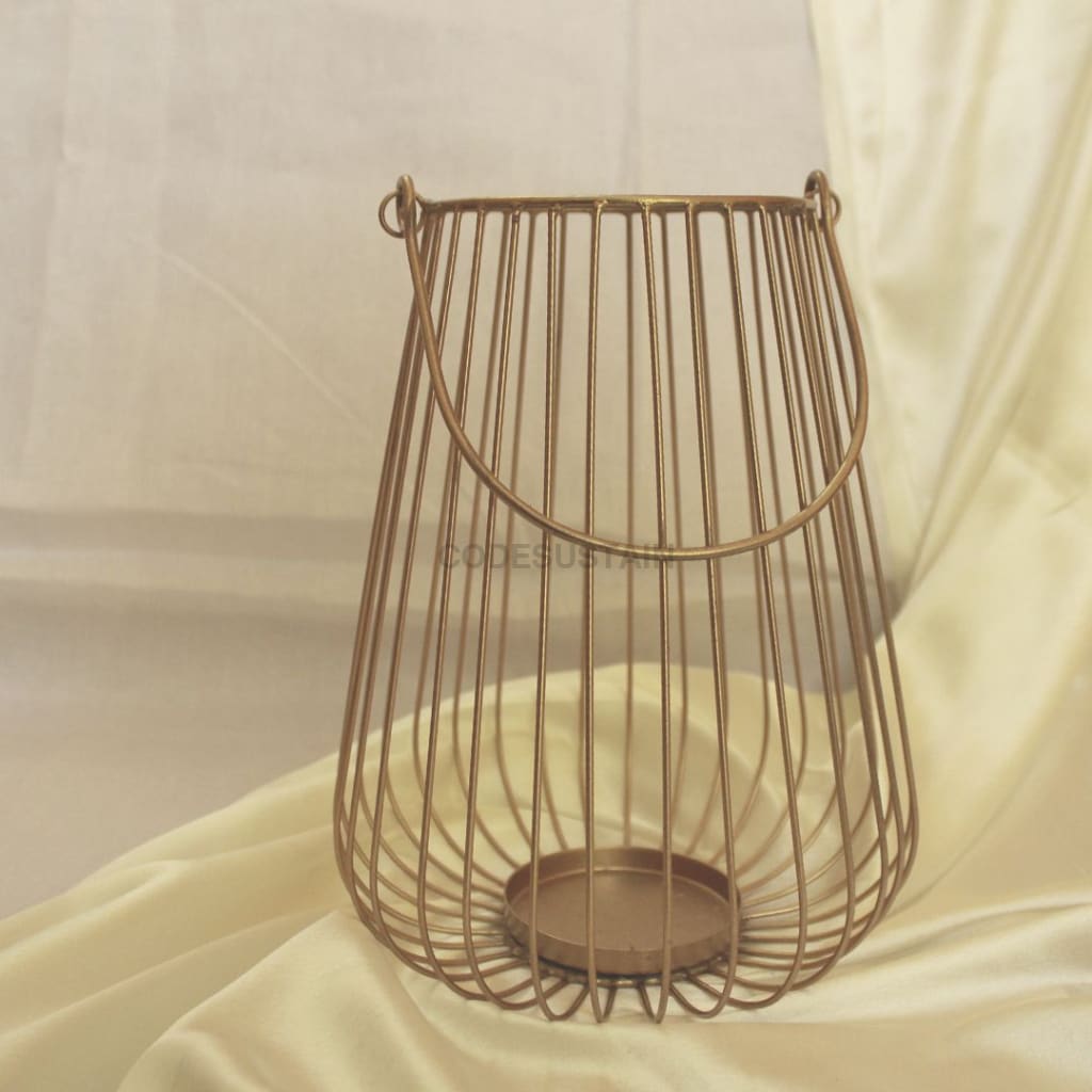 Vintage Golden Iron Candle Holder