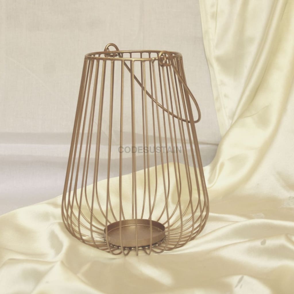 Vintage Golden Iron Candle Holder