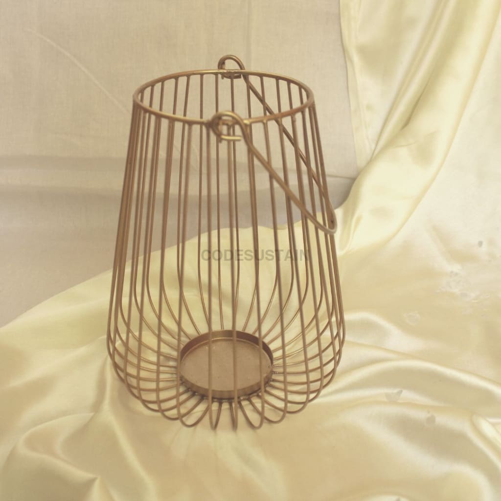 Vintage Golden Iron Candle Holder
