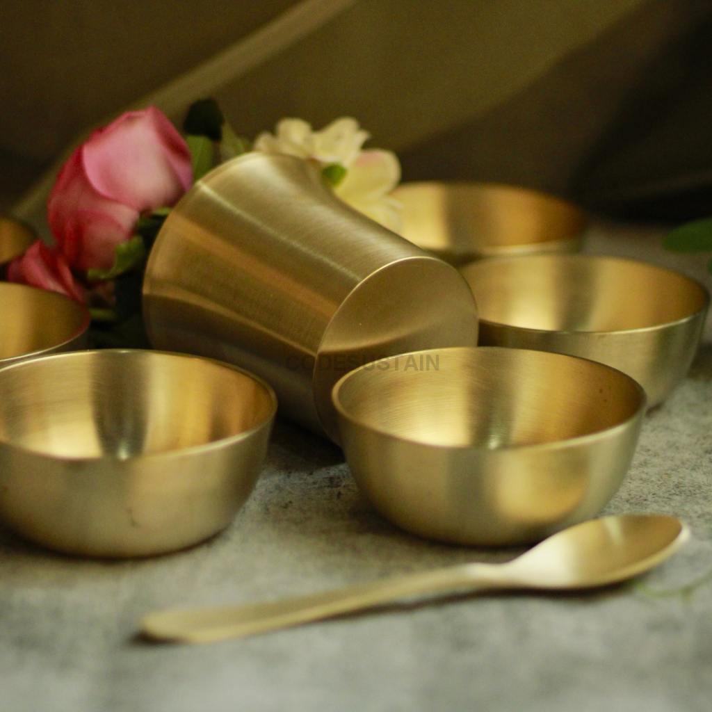 Large Maharaja Kansa Thali Set | Original Kansa Thali Set Dinnerware