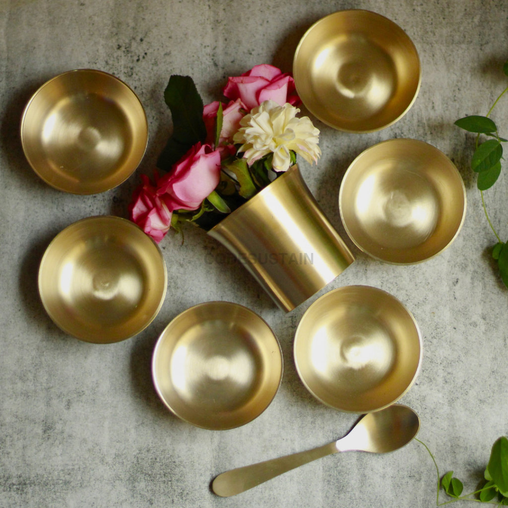 Large Maharaja Kansa Thali Set | Original Kansa Thali Set Dinnerware