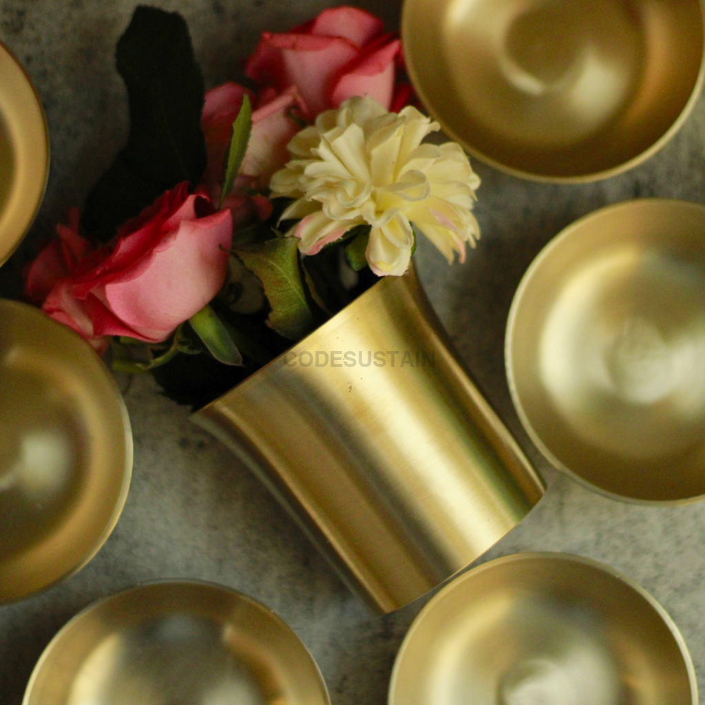 Large Maharaja Kansa Thali Set | Original Kansa Thali Set Dinnerware