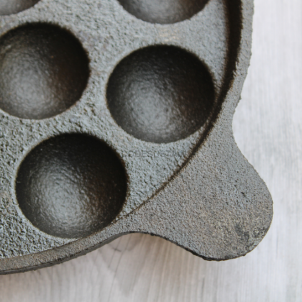 Lohā Cast Iron Pre-Seasoned Panniyaram  or Appe Pan - Codesustain