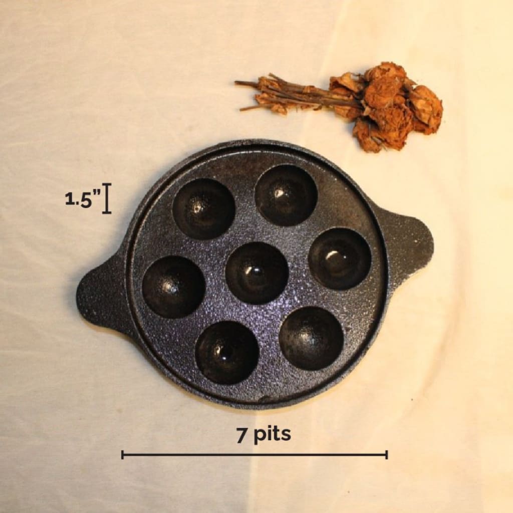 Lohā Cast Iron Pre-Seasoned Panniyaram  or Appe Pan - Codesustain