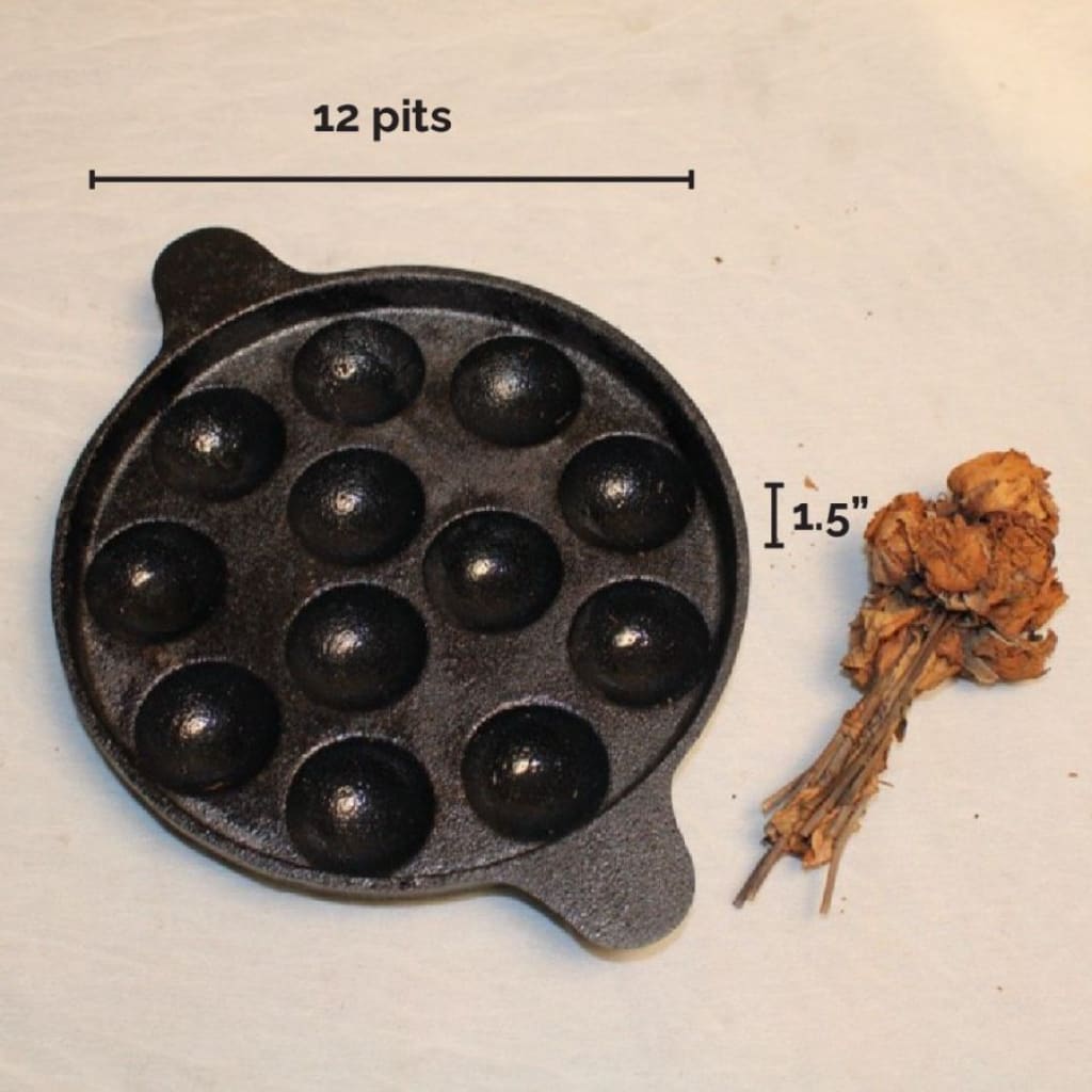 Lohā Cast Iron Pre-Seasoned Panniyaram  or Appe Pan - Codesustain