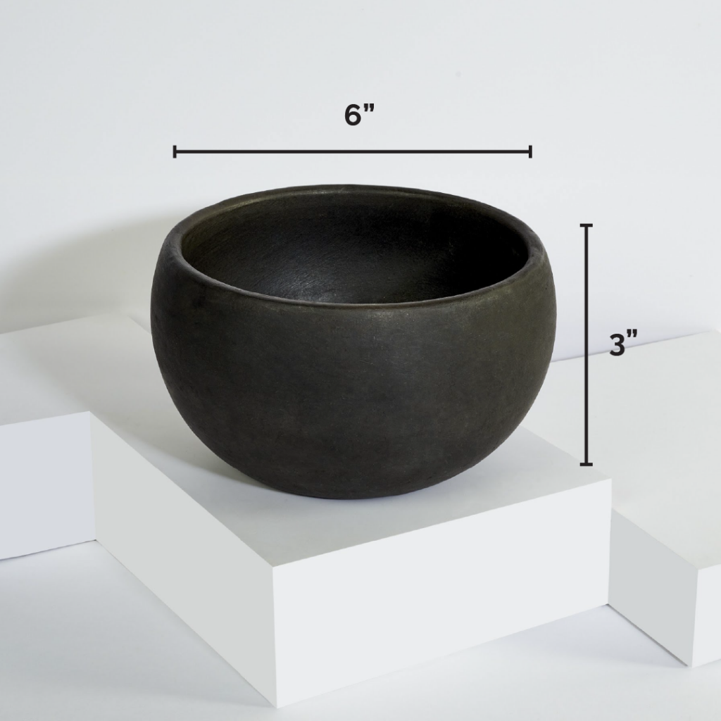 Longpi Black Pottery Dinner Bowl l Serving Bowl l Snack Bowl l 6 Inches - Codesustain