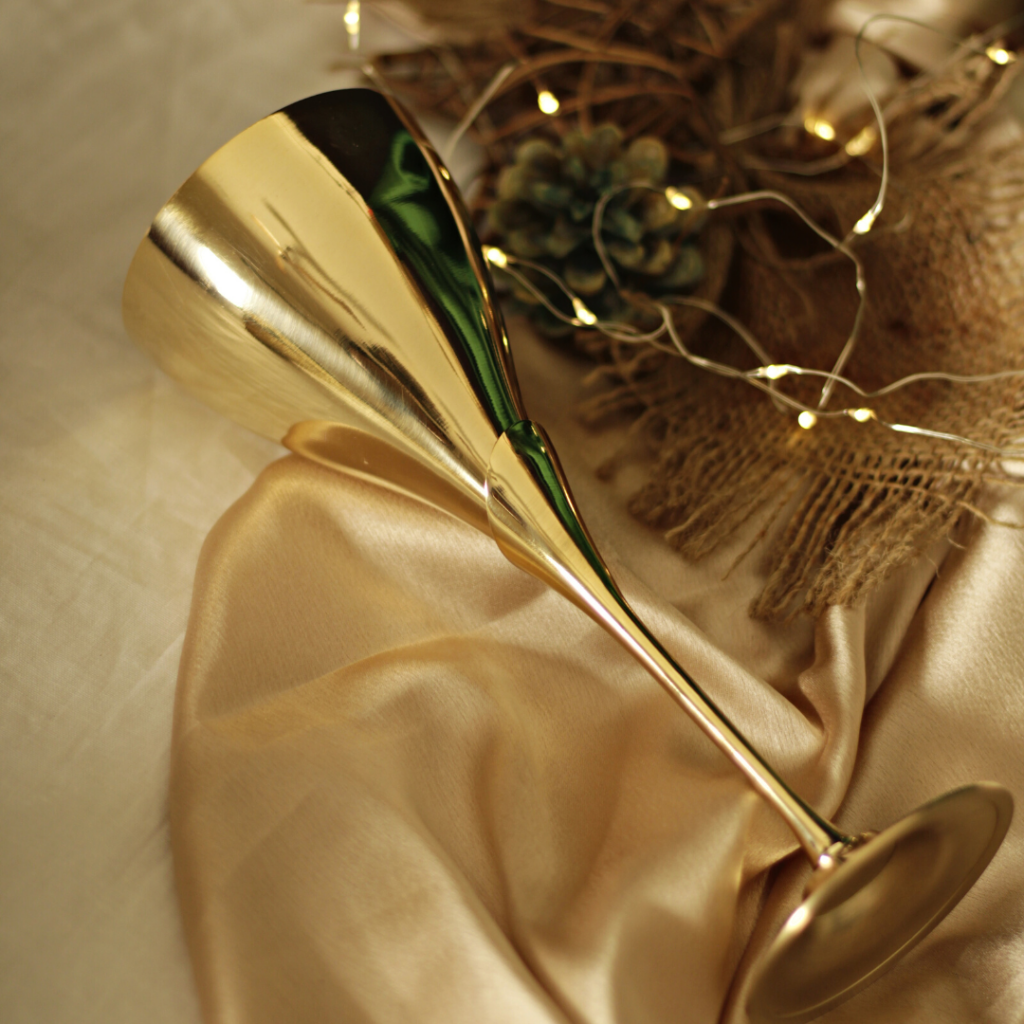Luxury Brass Wine Glasses (Set Of 2) Classic
