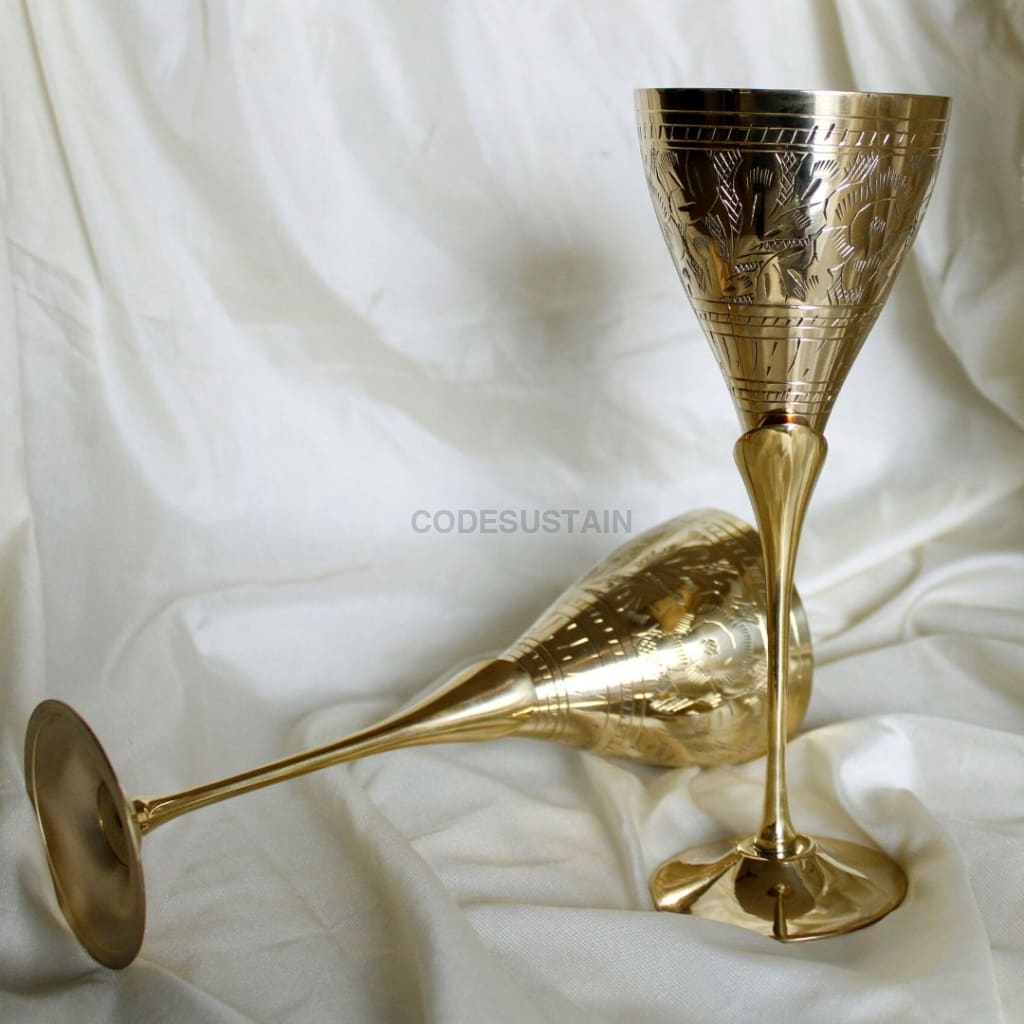 Ays Luxury Brass Wine Glasses (Set Of 2)