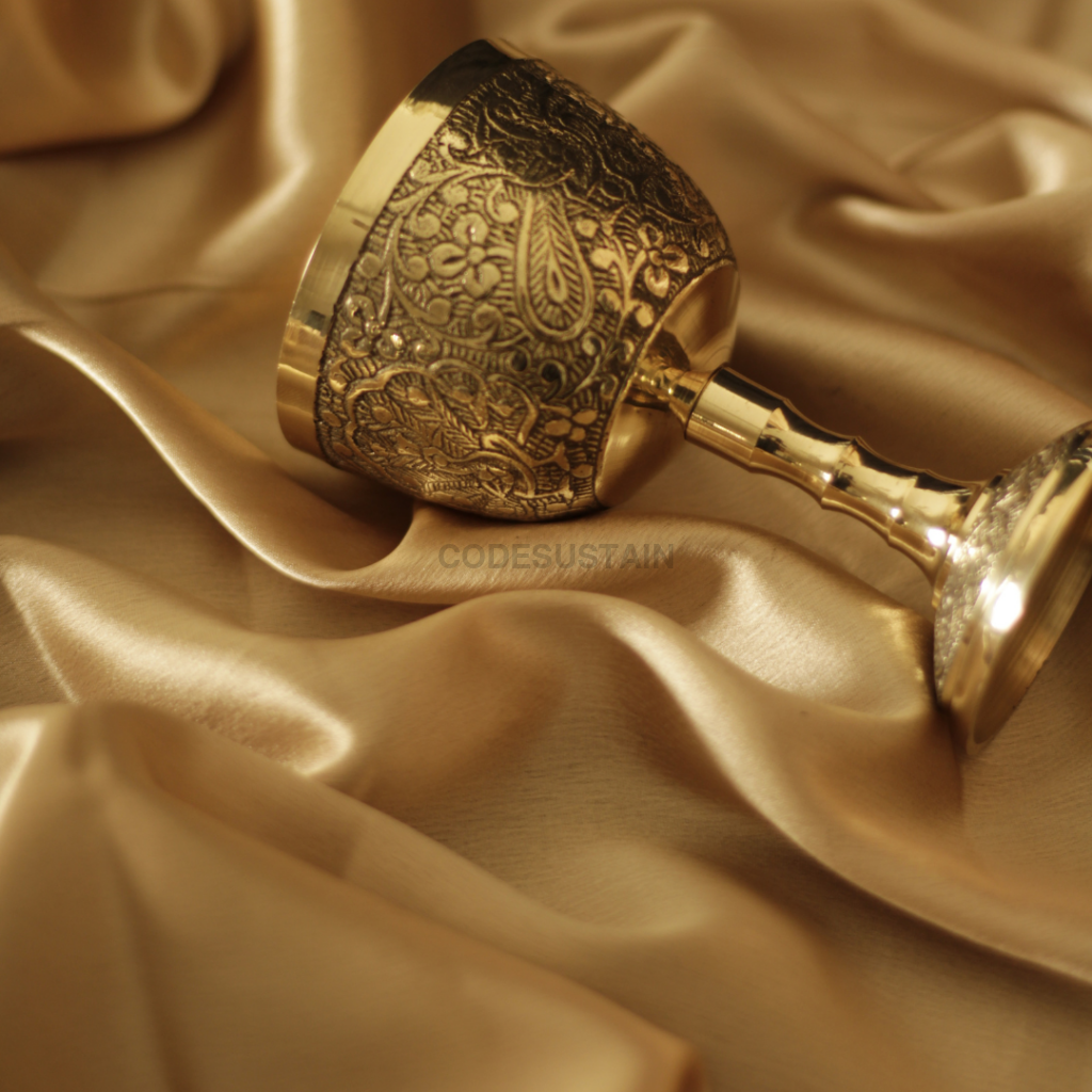 Luxury Peacock Brass Wine Glasses