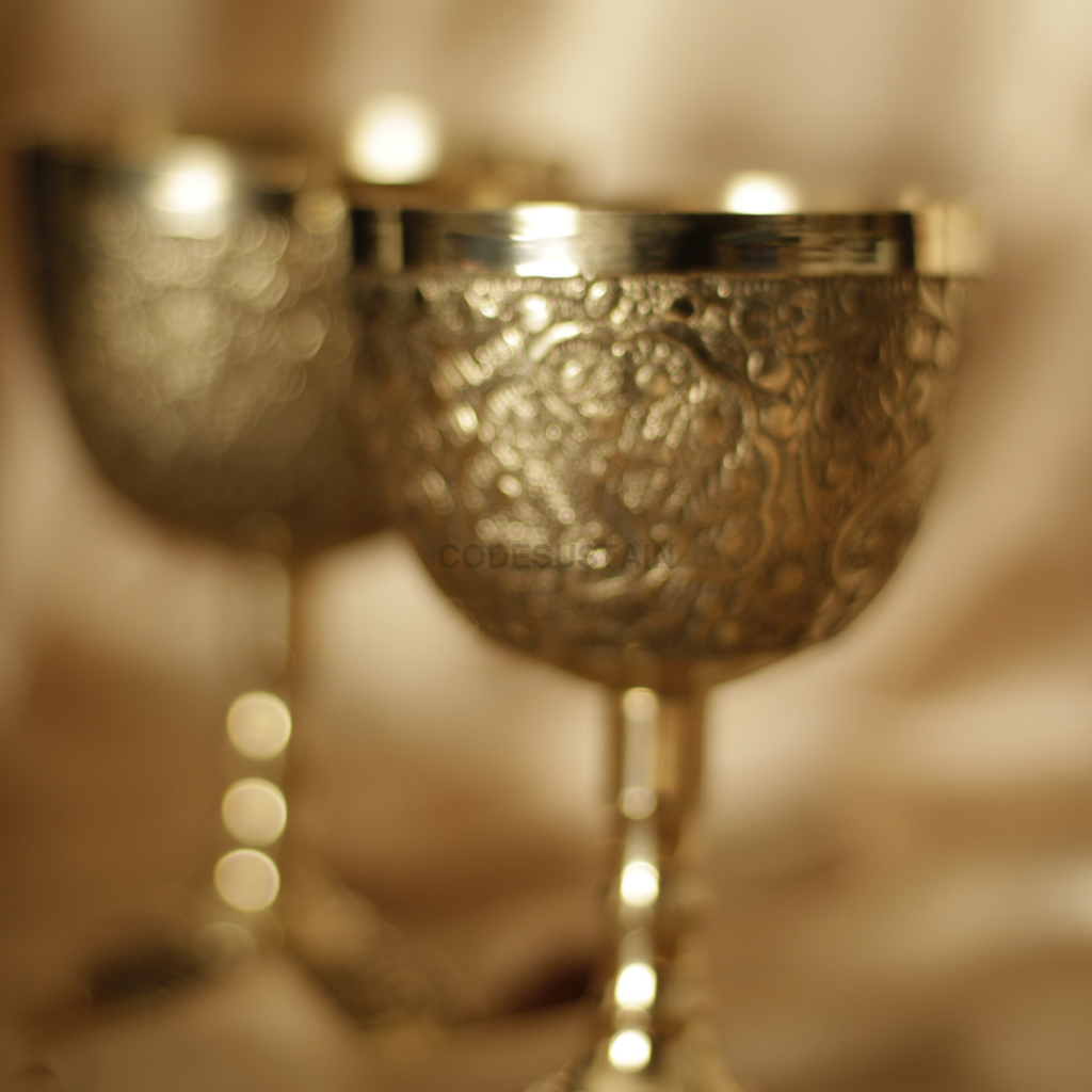 Luxury Peacock Brass Wine Glasses