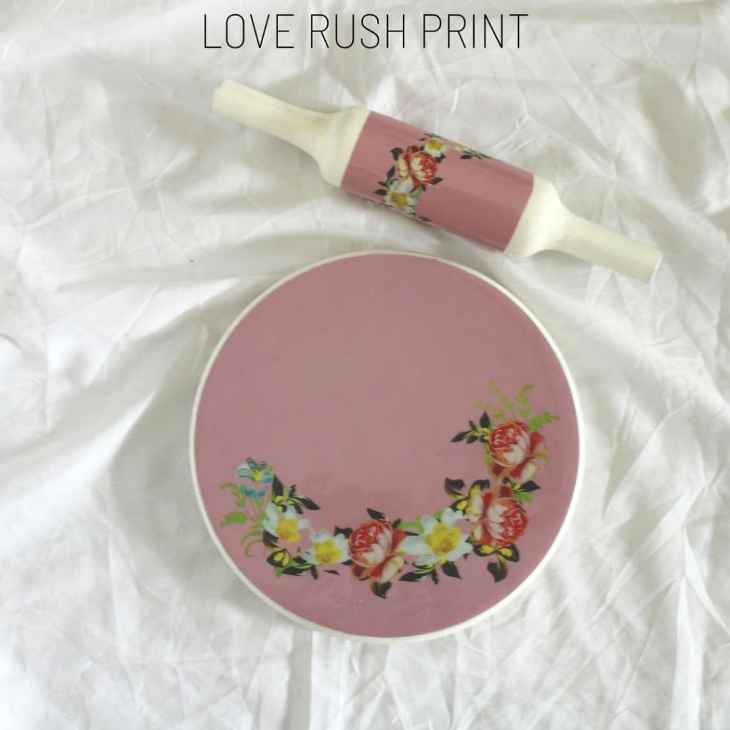 Stoneluxe Real Marble Chakla And Belan | Rolling Board Pin Set Love Rush