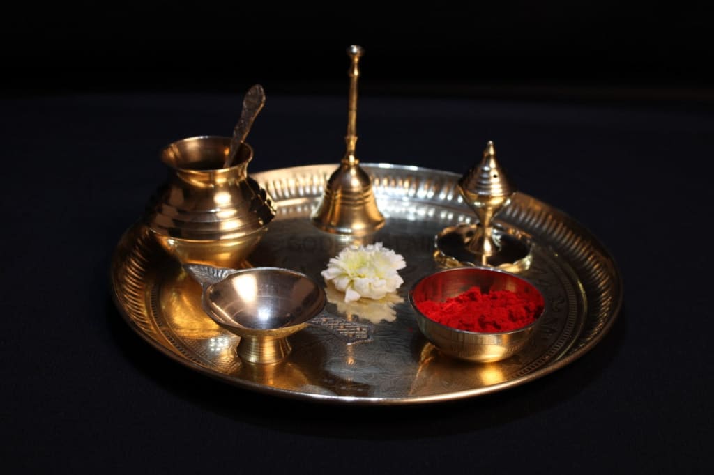 Veda Brass Pooja Thali | Havan Thali Set - Codesustain