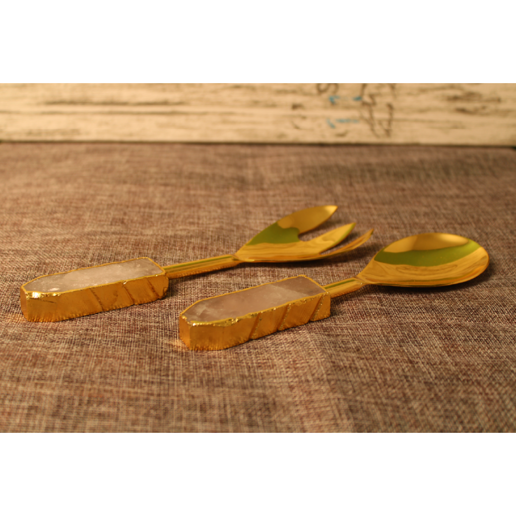 StoneLuxe Agate Salad Server (Fork & Spoon) - Codesustain