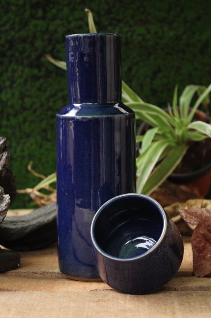 StoneLuxe Handcrafted Water Bottle With Built-in Cup - Codesustain