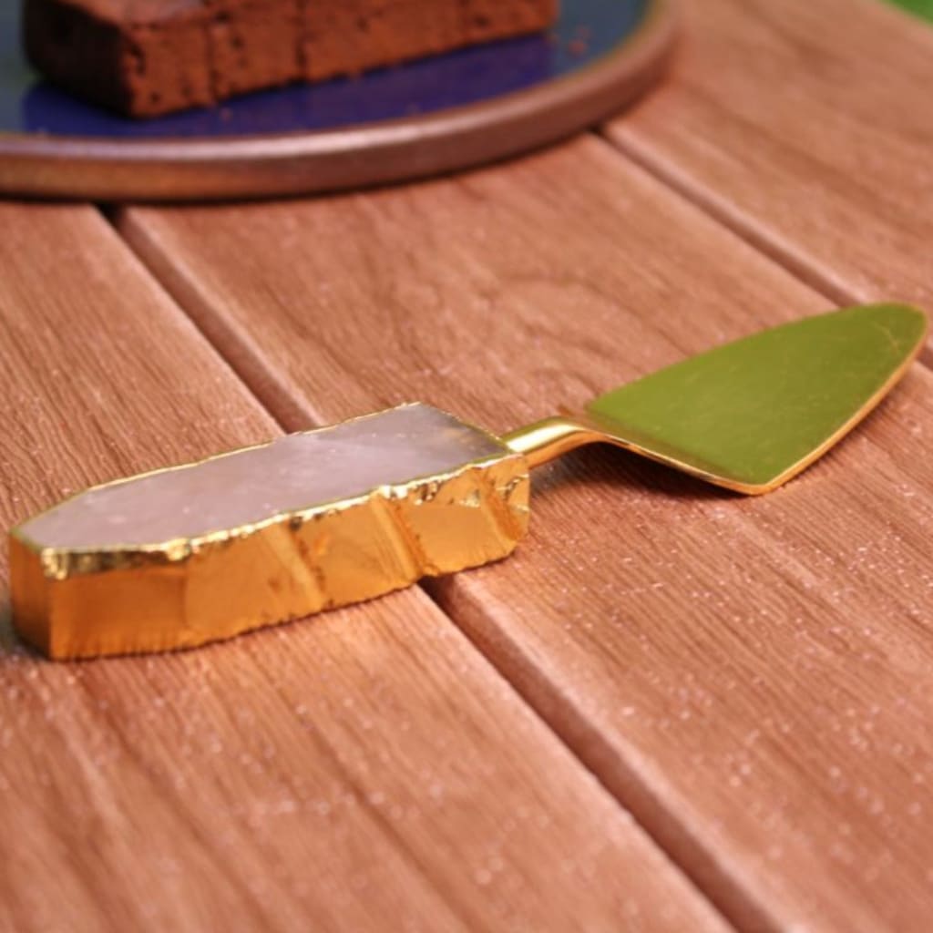 StoneLuxe Rose Quartz Cake Server l Dessert Server - Codesustain
