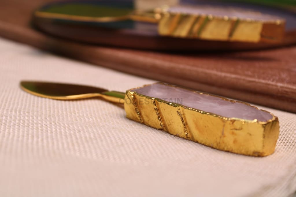 StoneLuxe Rose Quartz Cheese Knife Set | Agate Cheese Knife Set - Codesustain