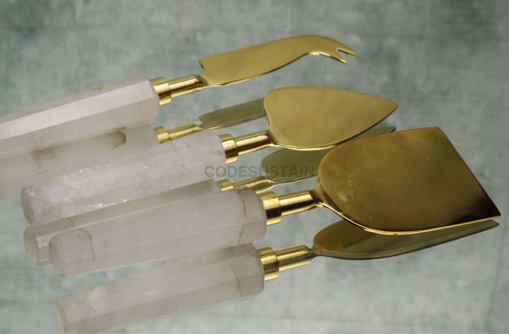 StoneLuxe White Quartz Cheese Knife Set - Codesustain