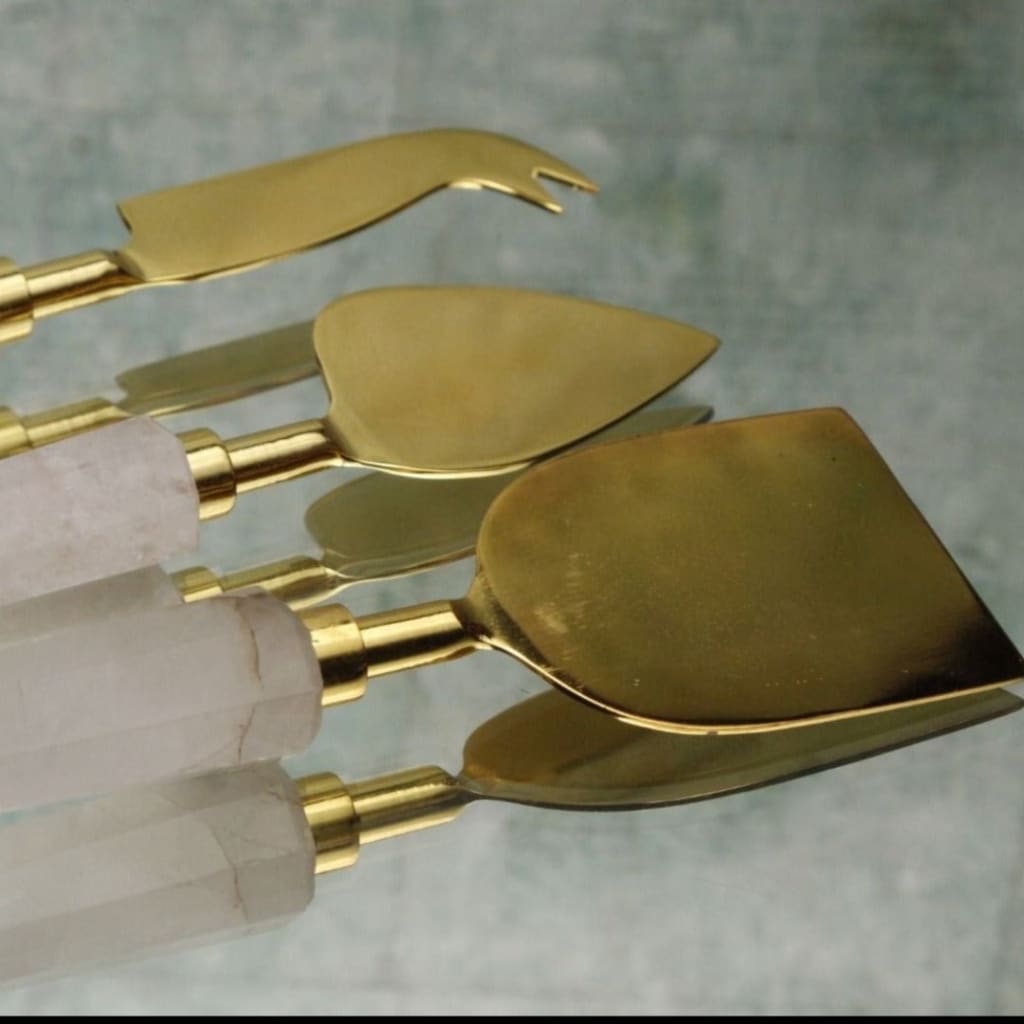 StoneLuxe White Quartz Cheese Knife Set - Codesustain