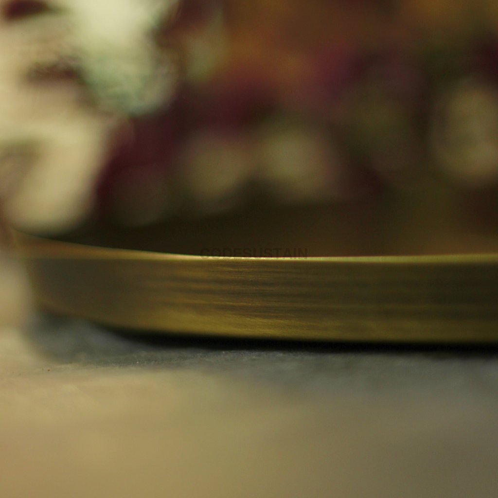 Sudha Antique Brass Dinner Plate with Gift Box | Contemporary Brass Thali Serveware