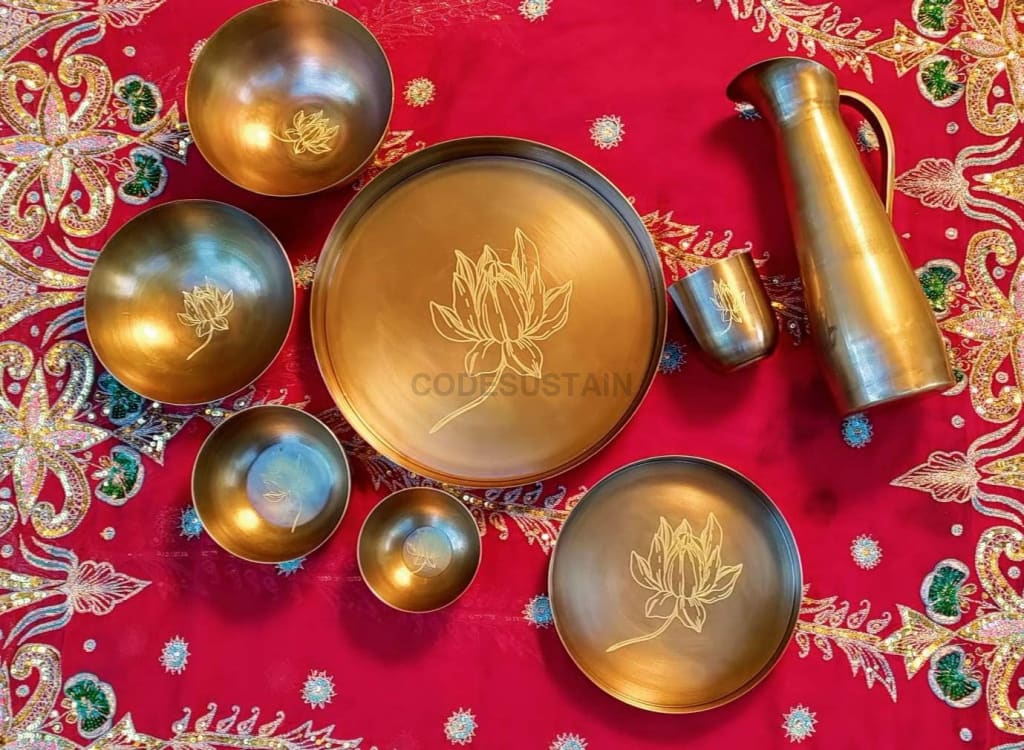 Sudha Antique Brass Katori | Set of 2 - Codesustain