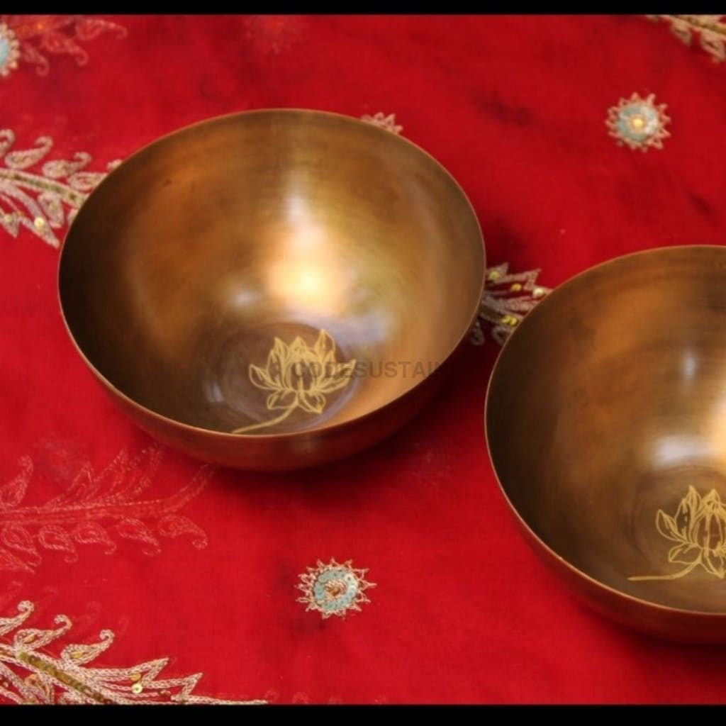Sudha Antique Brass Katori | Set of 2 - Codesustain
