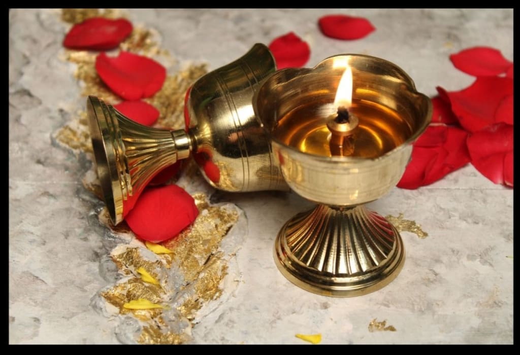 Vintage Brass Lotus Diyas | Golden Finish - Codesustain