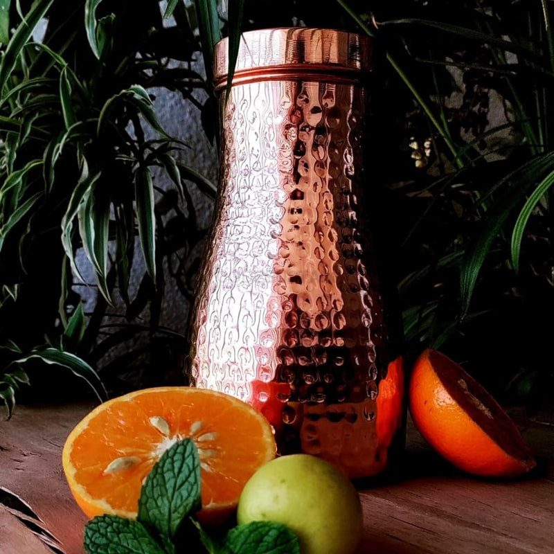 Copper Bottle with Tumbler  | Copper Carafe with Tumbler - Codesustain