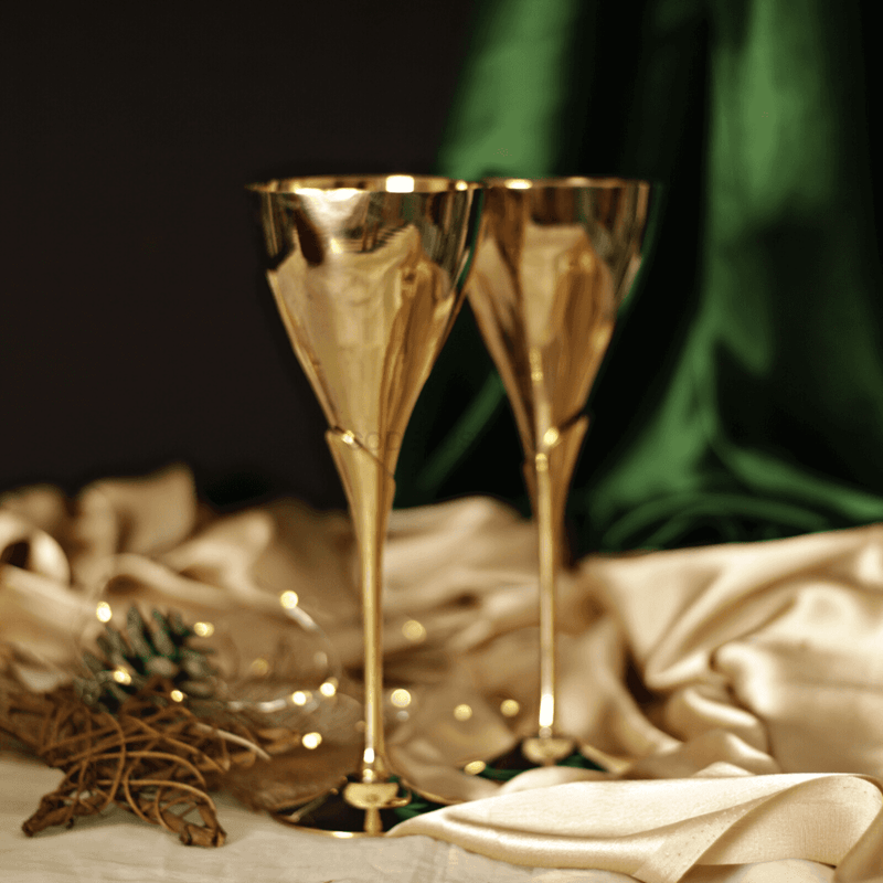 Luxury Brass Wine Glasses (Set Of 2)
