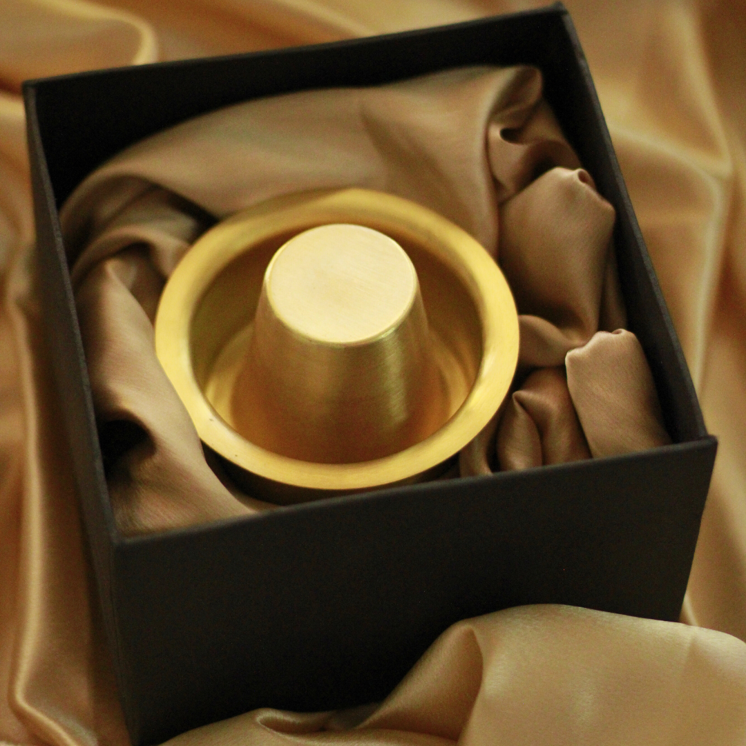 Handmade Brass Coffee Filter with Davara Set | Coffee Set in a Gift Box