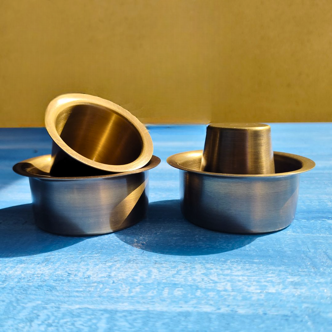 Handmade Brass Coffee Davara Set | Coffee Cups