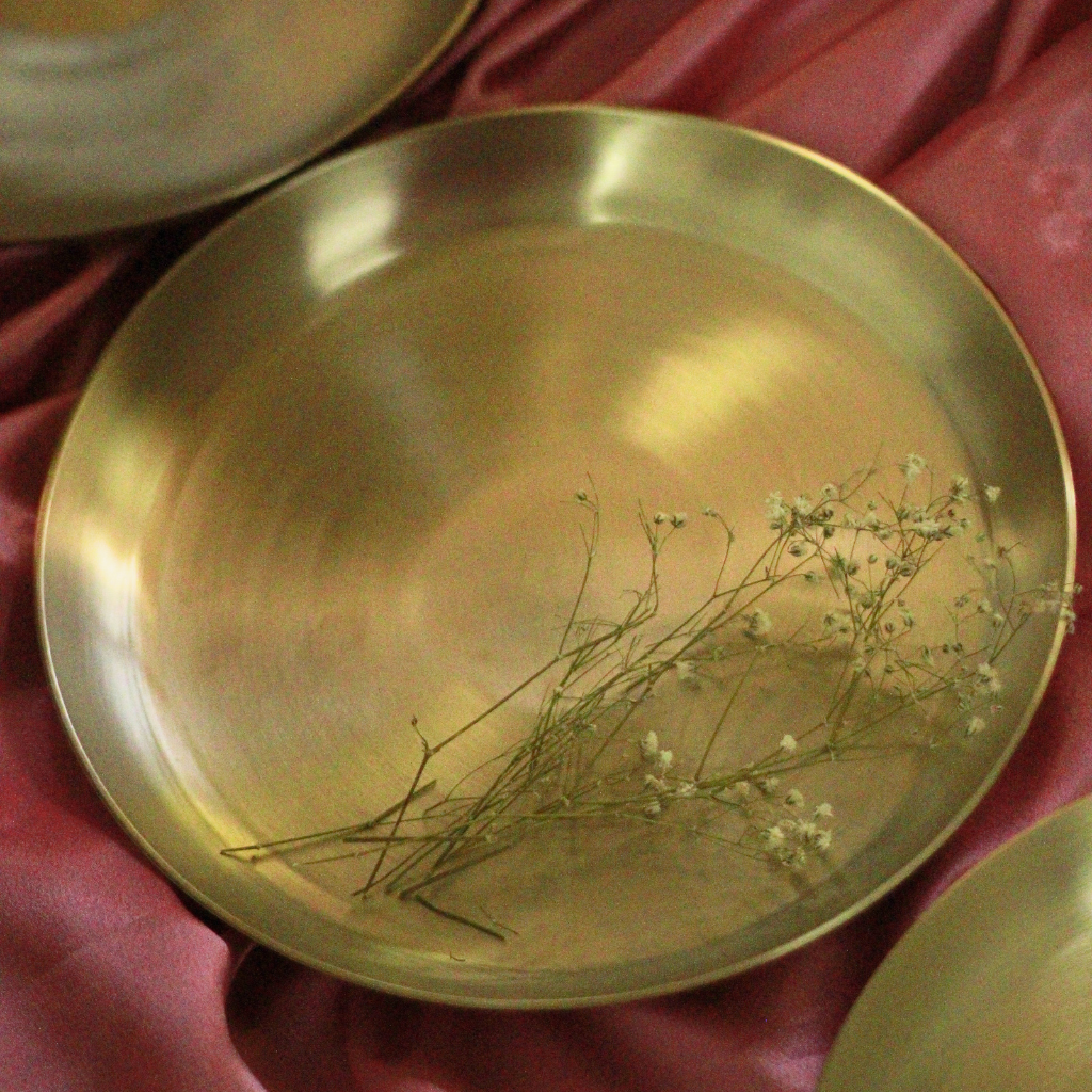 Handmade Bronze Quarter Plate | 9 inch | Gift Box | Kansa starter plate