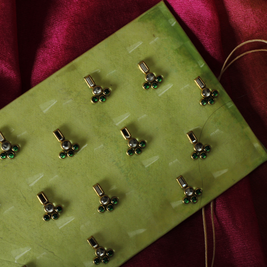 Kundan Harit 3D Shagun Envelope – Bright Green Handcrafted Cash Lifafa