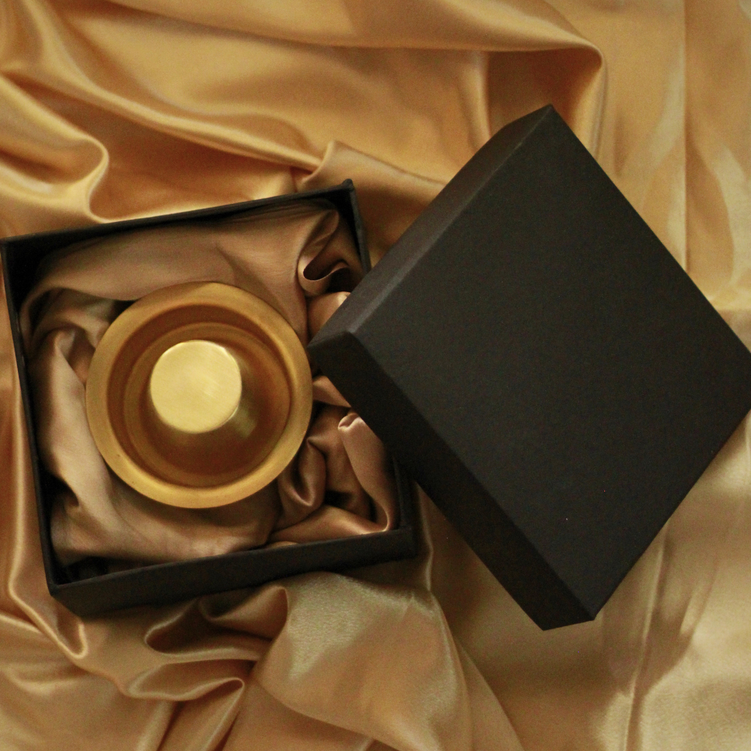 Handmade Brass Coffee Filter with Davara Set | Coffee Set in a Gift Box