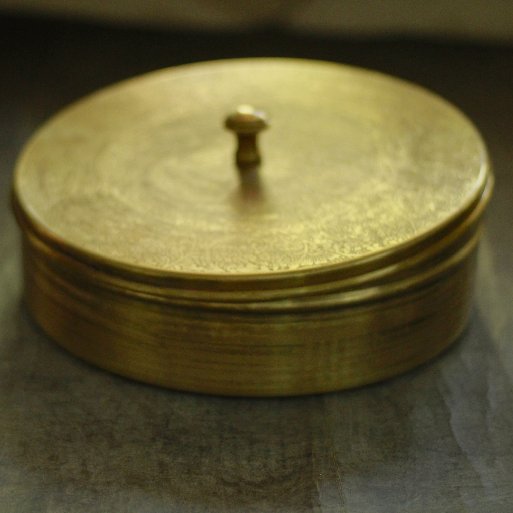 Antique Brass Masala Box | Brass Spice Box | Anjarai Petti with gift box