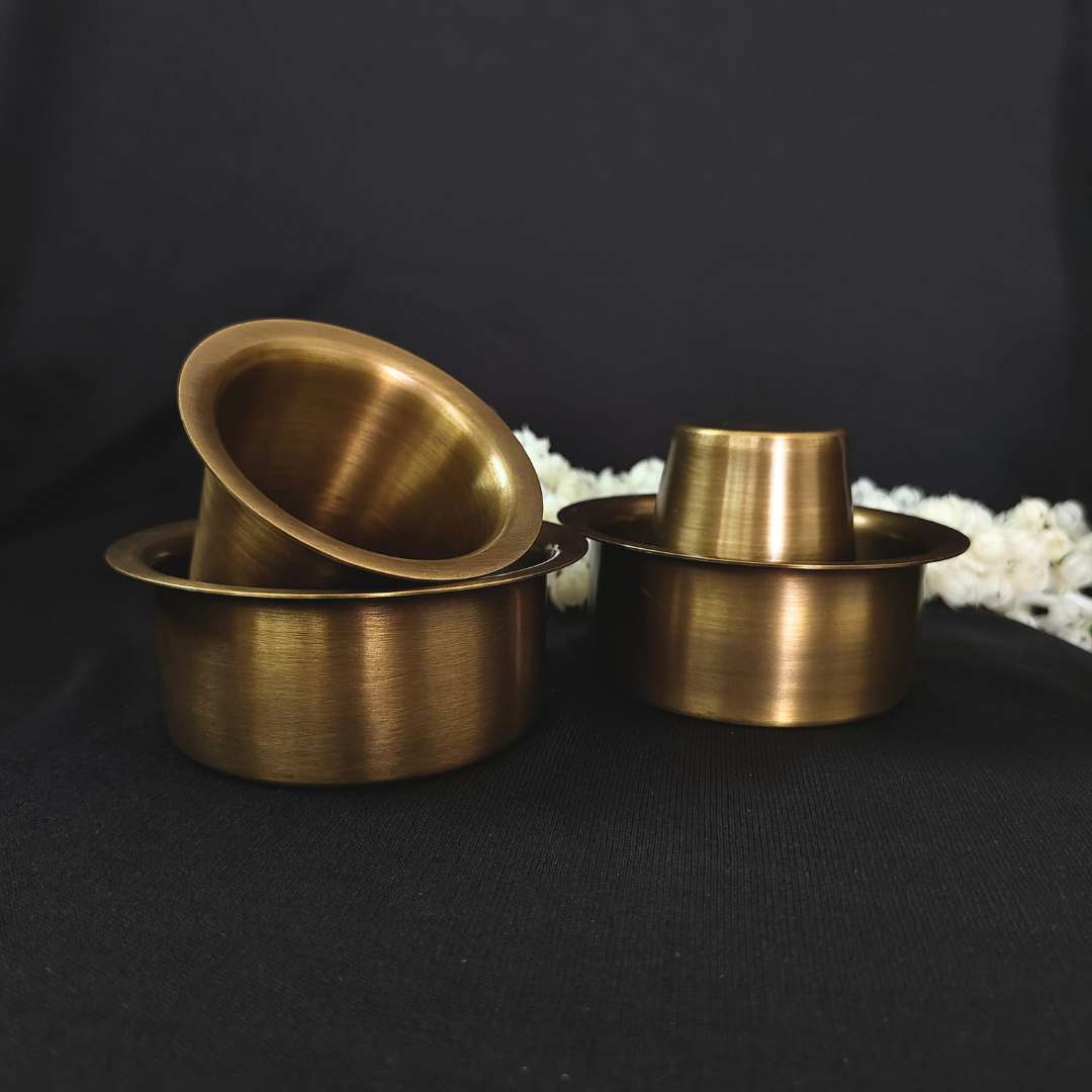 Handmade Brass Coffee Davara Set | Coffee Cups