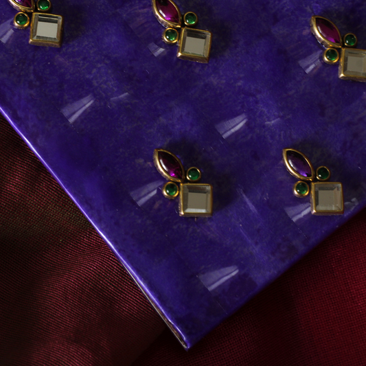 Luxury Neelam 3D Shagun Lifafa – Purple Cash Envelope | Handcrafted Money Envelopes for Weddings