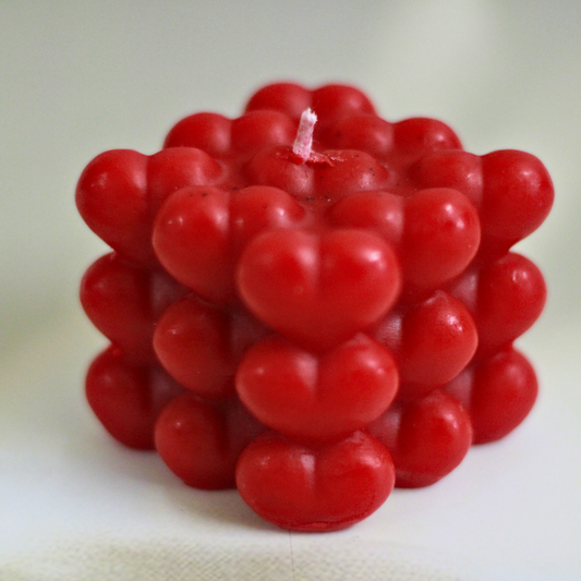 Bold Red Heart Bubble Candle – A Statement of Love & Style