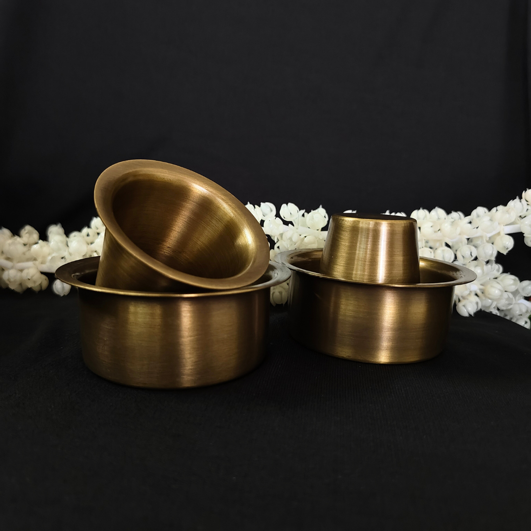 Handmade Brass Coffee Davara Set | Coffee Cups