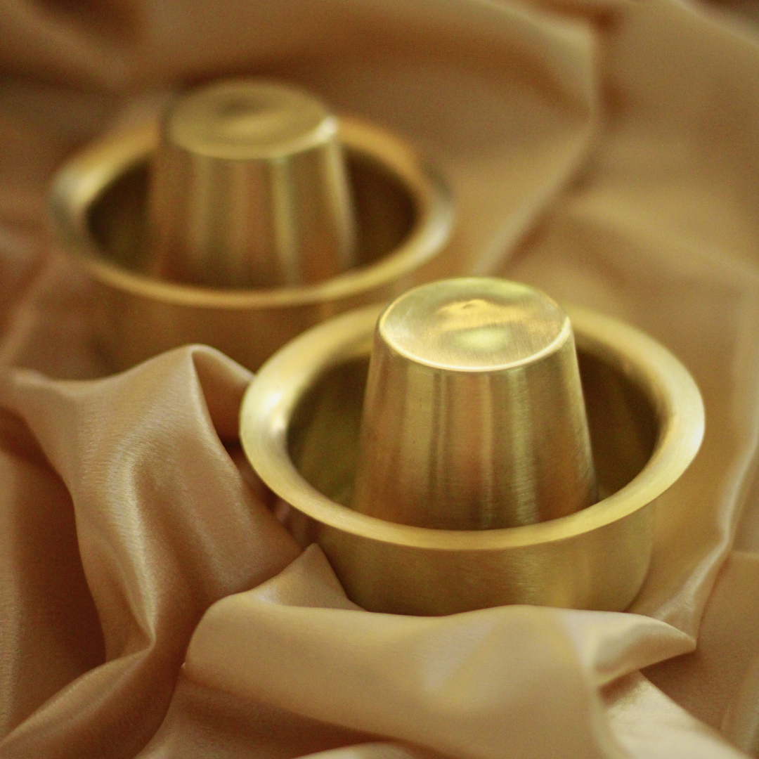 Handmade Brass Coffee Filter with Davara Set | Coffee Set in a Gift Box