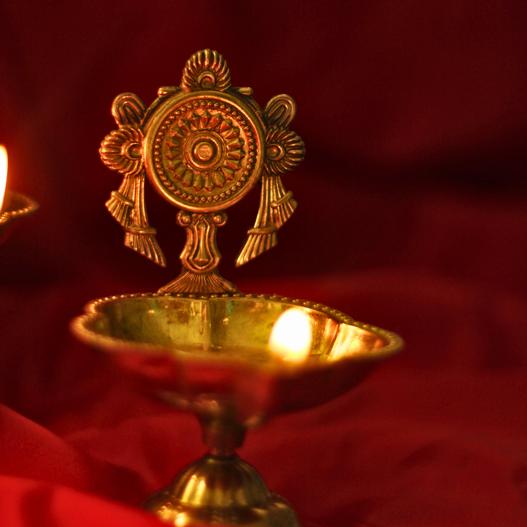 Divine Brass Shankh Chakra Diyas for Home Temple (set of 2) | Invite Prosperity
