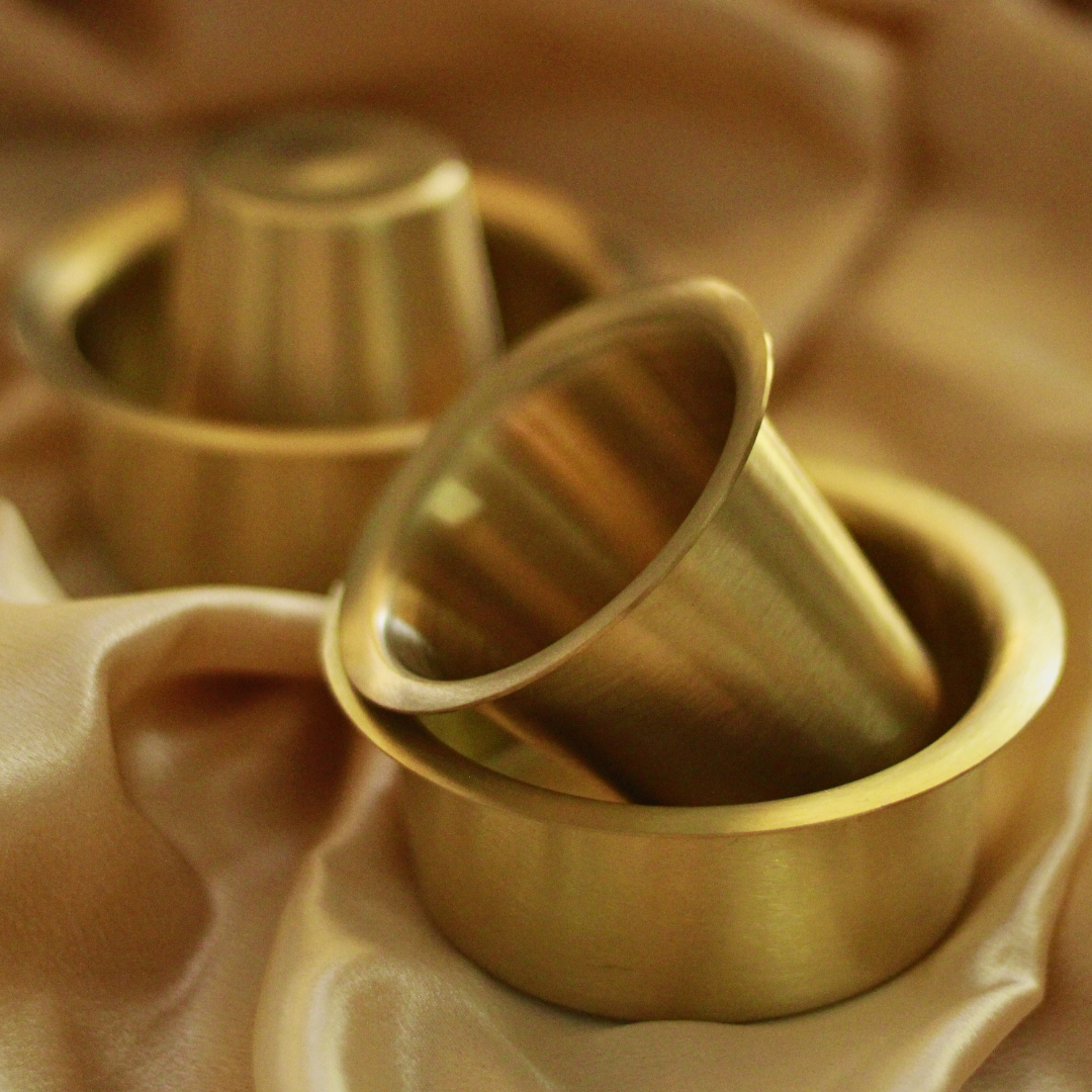 Handmade Brass Coffee Davara Set | Filter Coffee Cups with gift box