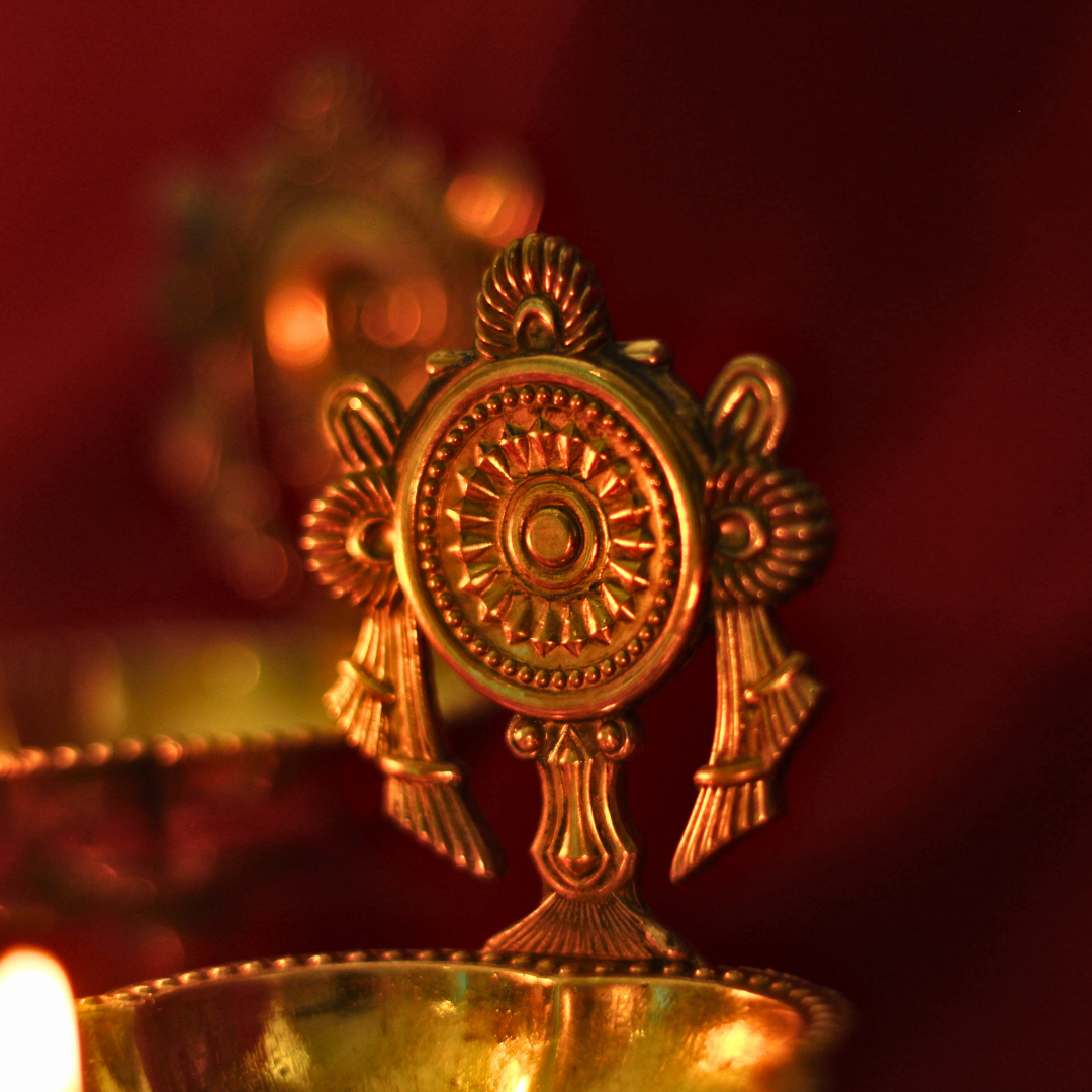 Divine Brass Shankh Chakra Diyas for Home Temple (set of 2) | Invite Prosperity