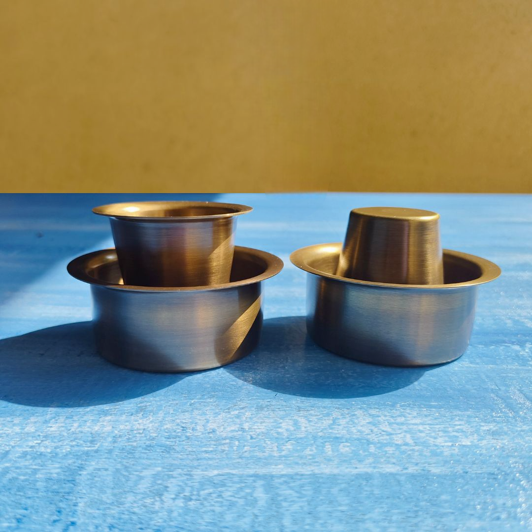 Handmade Brass Coffee Davara Set | Coffee Cups